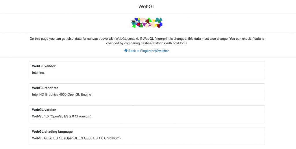 La página principal de WebGL