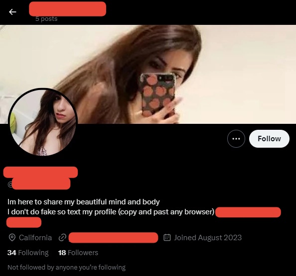 Ejemplo de enlace en el encabezado del perfil