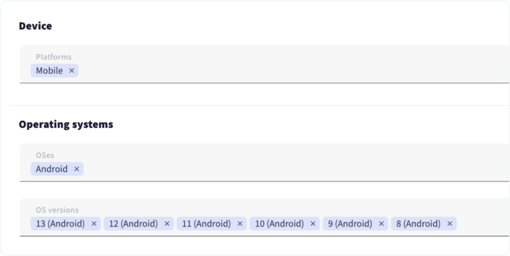 configuración de segmentación