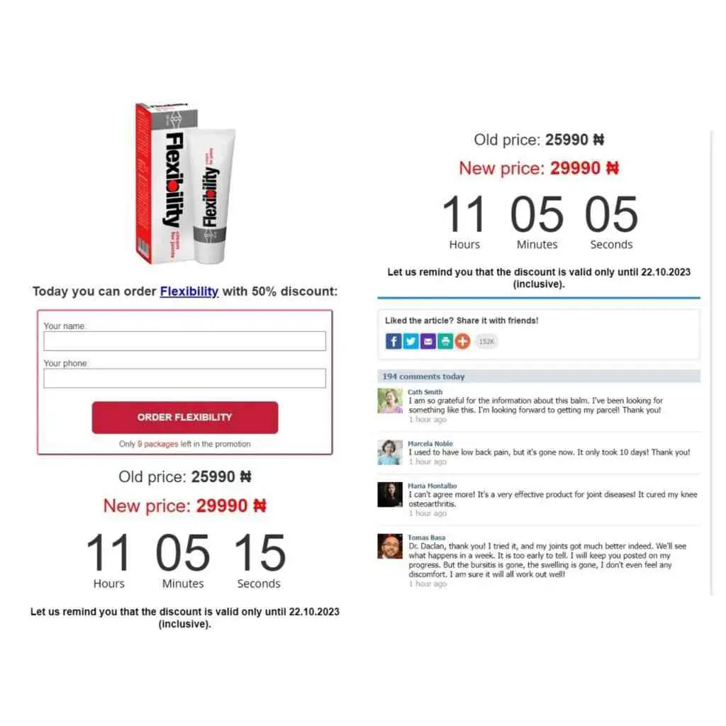 Descuento para el producto y comentarios de clientes
