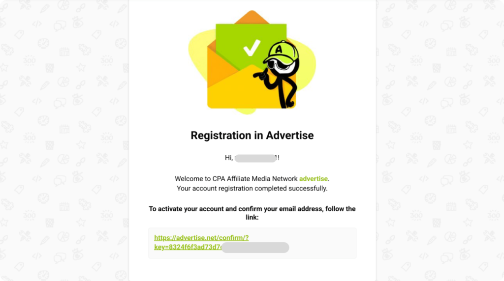 El registro en Advertise 